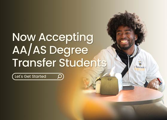 Manchester accepts transfer students with completed AA/AS degrees. Enjoy 60 block transfer credits and fulfillment of all gen ed requirements. Learn more, and apply today! 