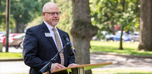 Dave McFadden at Peace Pole Dedication 2016