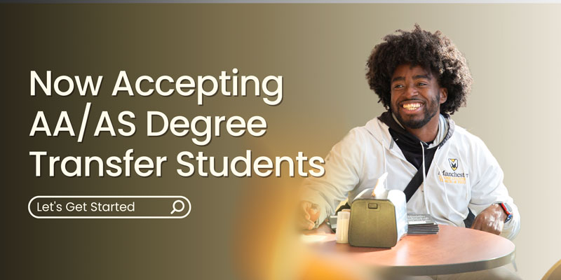 Now accepting AA/AS degree transfer students - Let's get started
